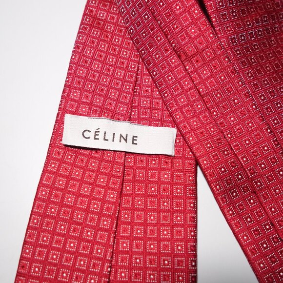Vintage Celine 100% Silk Abstract Geometric Pattern Tie - Picture 5 of 7